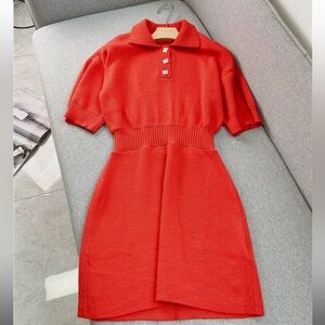 Sandro Red Collared Mini Dress